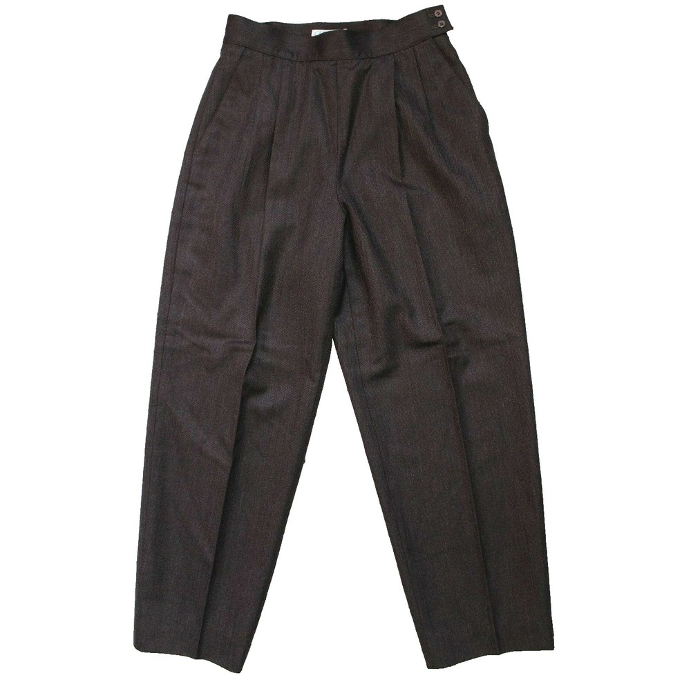 Chezani Louis Raphael Women 12 Brown Pants 100% Wool Office Career Lining